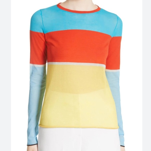 Diane Von Furstenberg  Crew Neck Mesh Top - Picture 1 of 5